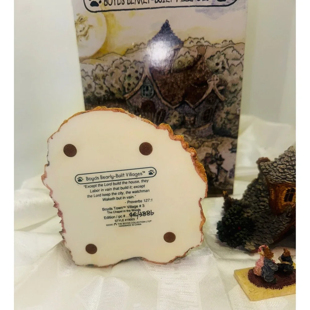 Boyds Bearly Built Villages Cherry in the Woods Chapel House Halloween Figurine